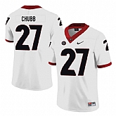 Georgia Bulldogs 27 Nick Chubb White Nike College Football Jersey Dzhi,baseball caps,new era cap wholesale,wholesale hats
